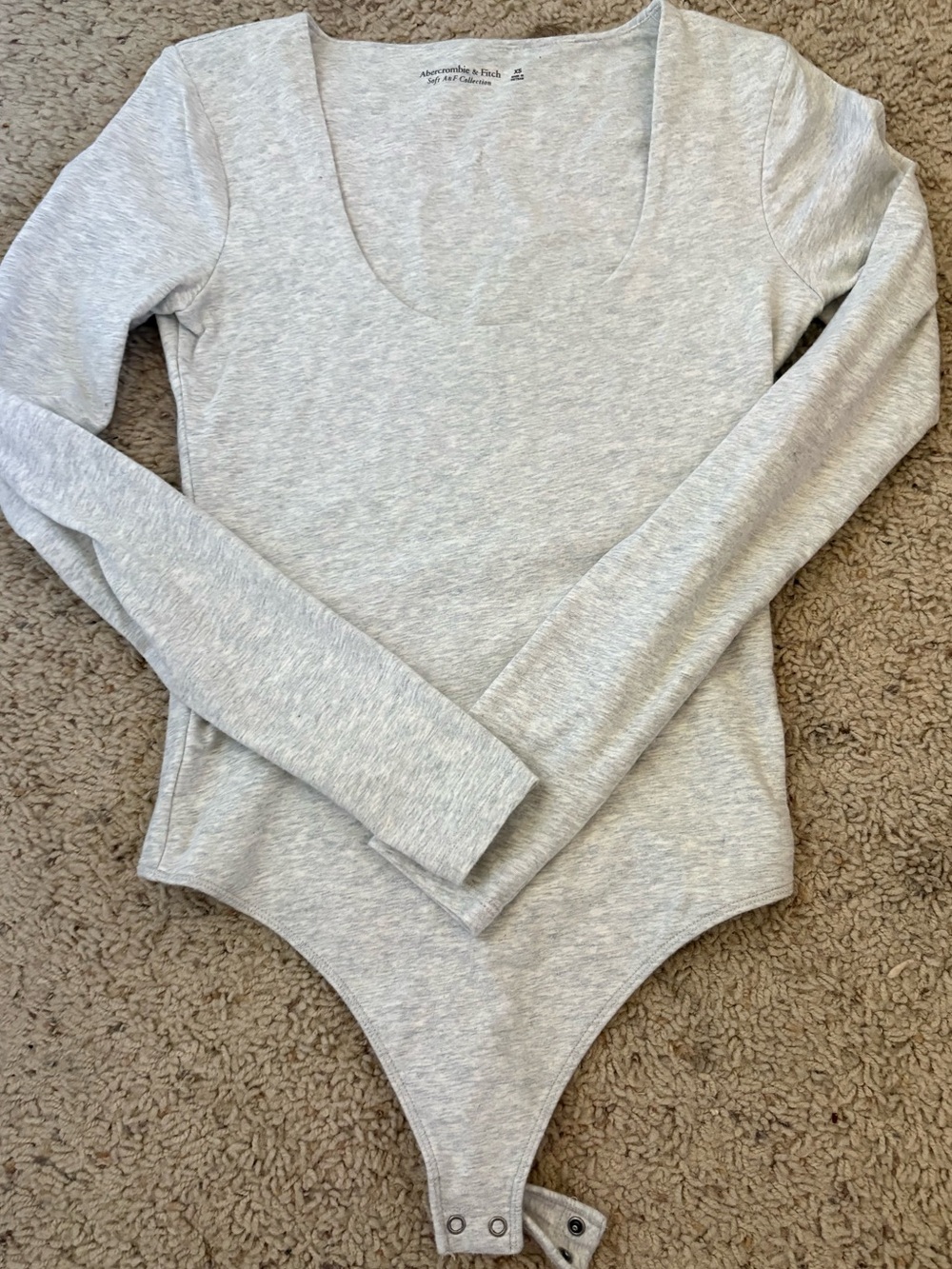 Abercrombie & Fitch Heather Gray Scoop Neck Bodysuit - XS